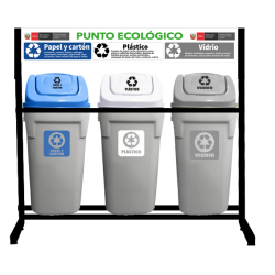 PUNTO ECOLÓGICO  X 3 TACHOS RINO DE 120 L
